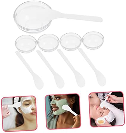 5 Set Facial Mask Mixing Glass Bowls with Spoons for Home Care
