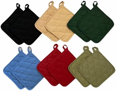 Square Cotton Pot Holders, 12 Pack, 8 x 8 inch
