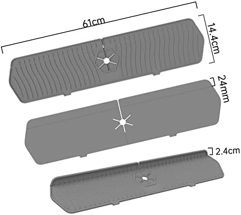 2 Pack Kitchen Faucet Sink Splash Guard, 24" x 5.6'' Upgrade Silicone