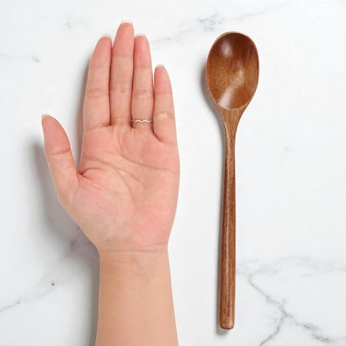 Wooden Spoons for Eating Mixing Stirring, 24 Pieces Long Handle Wooden
