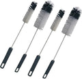 Bottle Brushes Thin Long Handle X 4, Soft Nylon Slim Wire Set