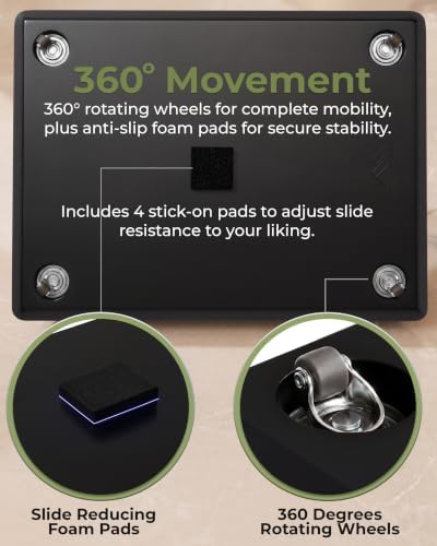Prime Pick Kitchen Appliance Slider, Black, 16 x 12 Inch