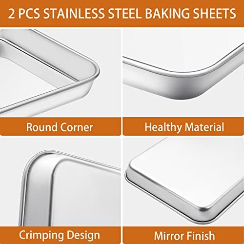Baking Sheet with Silicone Mat Set of 4 [2 Sheets + 2 Mats], Deedro