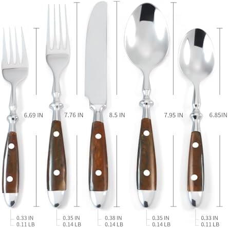 Silverware Set Brown Luxury Vintage Handle 20-Piece Service for 4