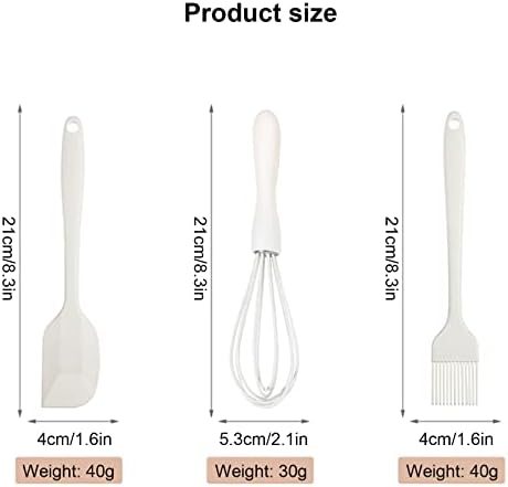 Silicone Spatula Set Food Grade with Pastry Brush and Whisk, Nonstick