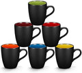 Qipecedm 6 Pack Porcelain Coffee Mugs Set, 12 Ounces Ceramic Coffee