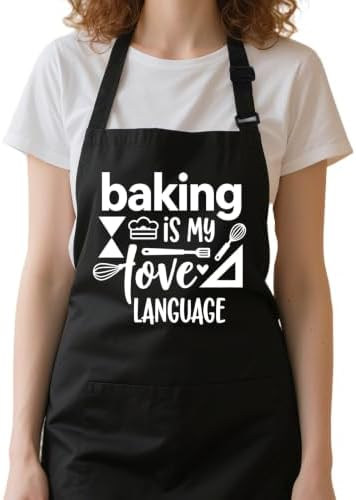 Funny Apron for Women with 2 Pockets, Adjustable Kitchen Apron for