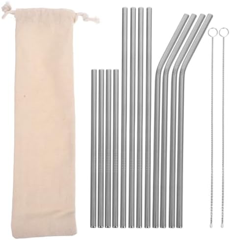 Reusable Stainless Steel Drinking Straws Set with Case and Brushes