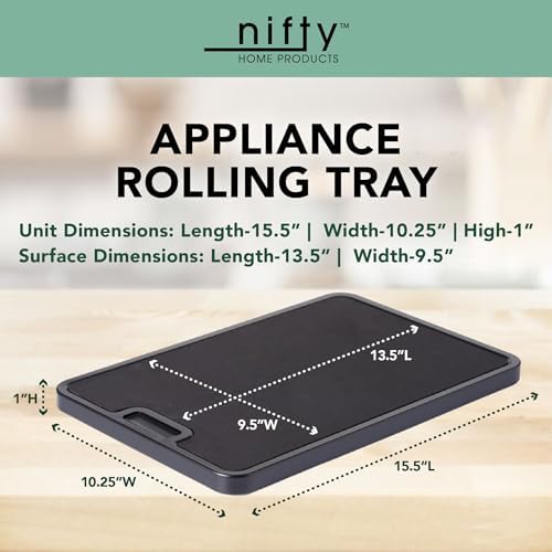 Nifty Medium Appliance Rolling Tray, Black