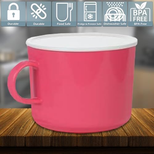 Home-X Microwave 20oz Coffee Mugs with Lids - Set of 4 Microwavable