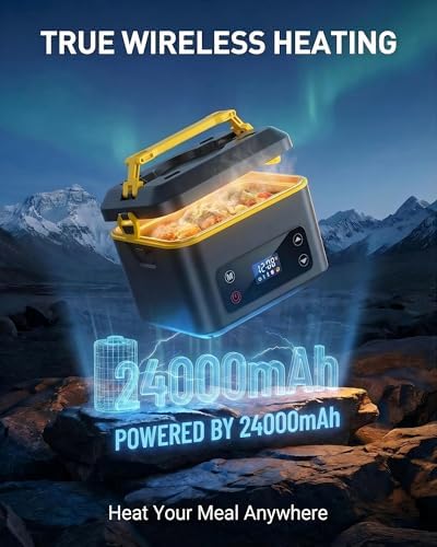RUDAP 24000mAh Cordless Electric Lunch Box, 1.2L