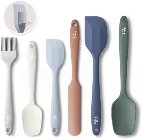 Bake Choice 6-Piece Silicone Spatula Set, Solid Steel Core, Heat