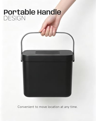 Countertop Compost Bin, 1.8 Gal, Black