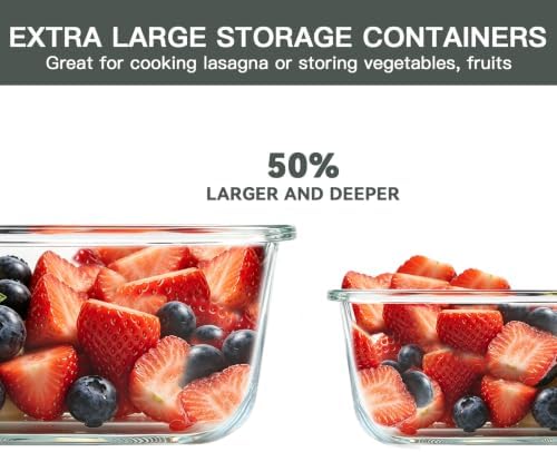 M MCIRCO 6-Pack Extra Large Glass Food Storage Containers with Lids