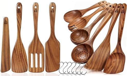 6-Piece Teak Wood Cooking Spoon Set