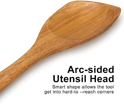 Wooden Spoons for Cooking Spatula Non Toxic Acacia Wood Kitchen