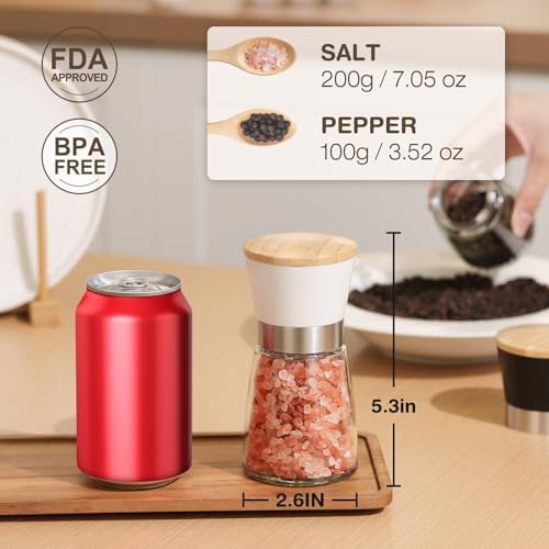 VUCCHINI Manual Salt and Pepper Grinder Set with Lid