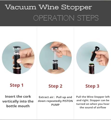 Wine Stoppers for Wine Bottles, 4Pcs Vacuum Wine Stopper, Reusable