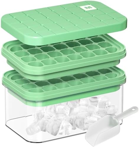 habgp Ice Cube Tray with Lid & Bin, Ice Cube Tray for Freezer with 56