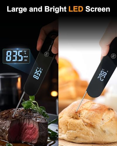 0.5 Sec Instant Read Digital Meat Thermometer, Black