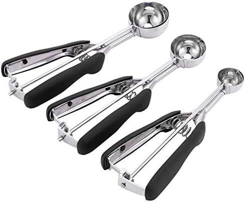 3Pcs Cookie Scoop Set, Stainless Steel Ice Cream Scoop