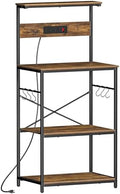 VUSIGN Kitchen Bakers Rack, 4 Tiers, Rustic Brown