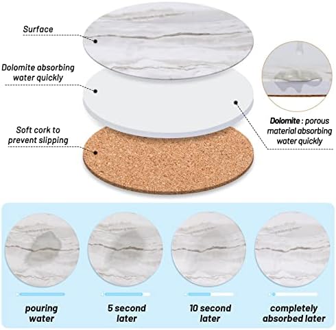 Acejoz Drink Coasters with Holder for Coffee Table, Absorbent Coaster