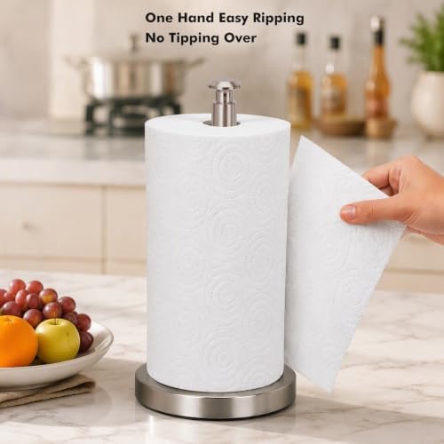 Paper Towel Holder, Brushed Nickel, Stainless Steel Base