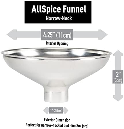AllSpice Spice Funnel Metal Stainless Steel 18/8 (1" Bottom)