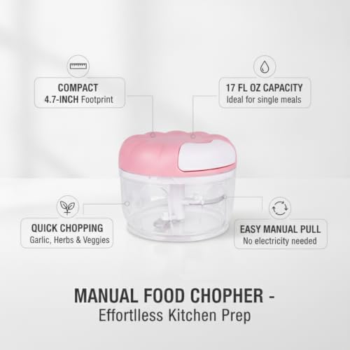 Manual Food Chopper, Pull-String Mincer for Garlic Herbs Vegetables