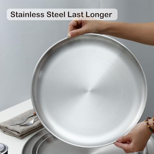 16 Inch Pizza Pan for Oven 2 Pack Stainless Steel Baking Sheet Round