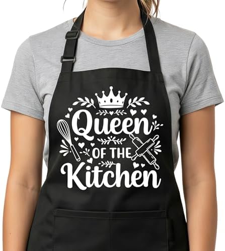 Queen of the Kitchen Apron for Women Cooking Baking,Queen of the