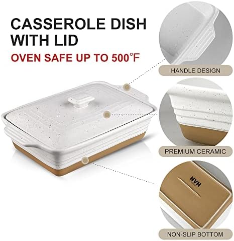 HVH Ceramic Casserole Dish with Lid, 9x13