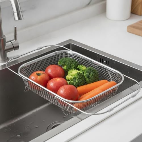 Mesh Colander with Extendable Handles, Extra Large