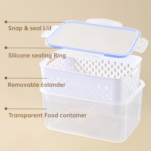 3 PCS Fruit Storage Containers for Fridge Food Storage Container Set