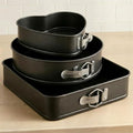 3-Piece Non-Stick Shape Cake Mold Set with Removable Bottom for Easy