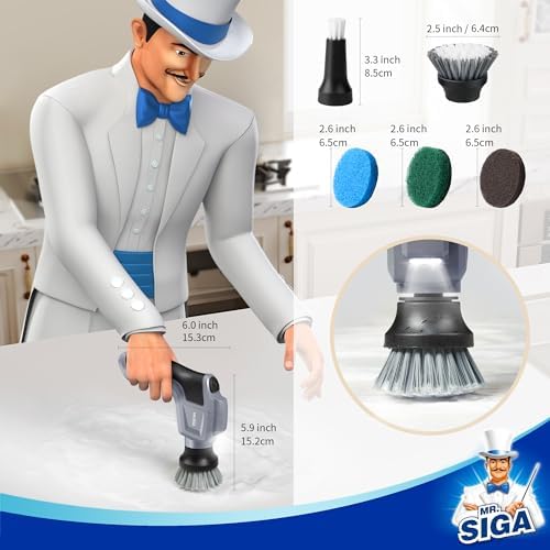MR.SIGA Electric Spin Scrubber for Kitchen and Bathroom