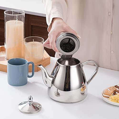 SANQIAHOME Stainless Steel Teapot with Infuser 1500ml
