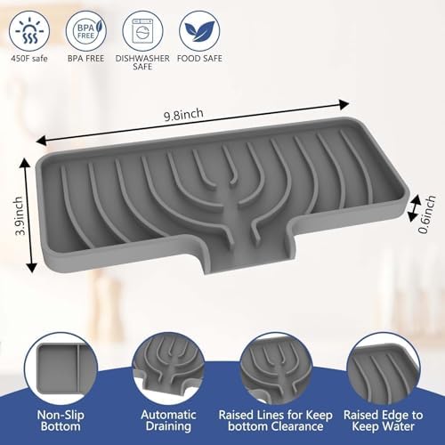 JACZZO Silicone Sponge Holder, 10x4 In, Grey