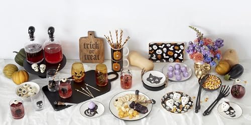 Oneida Vintro Halloween 4-Piece Accent Plates, Appetizer Plate Set for