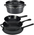 Amazon Basics Pre-Seasoned Cast Iron 5-Piece Cookware Set, Oven Safe