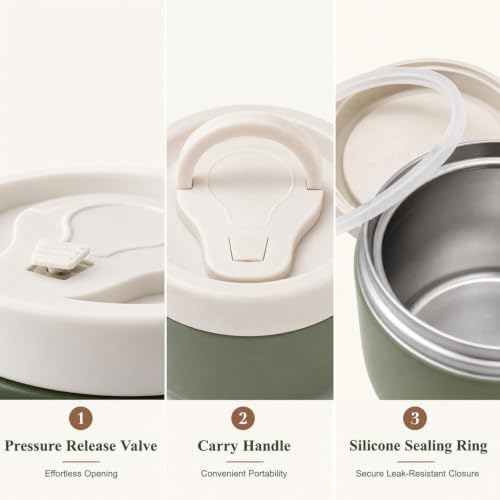Greentainer Insulated Food Jar - Set of 2 (23oz + 16oz), Stainless