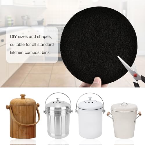 10Pcs 6.5 Inch Charcoal Filters for Kitchen Compost Bin