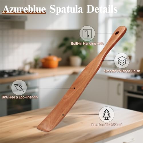 4Pcs Skinny Spurtle for Sourdough Starter, Wooden