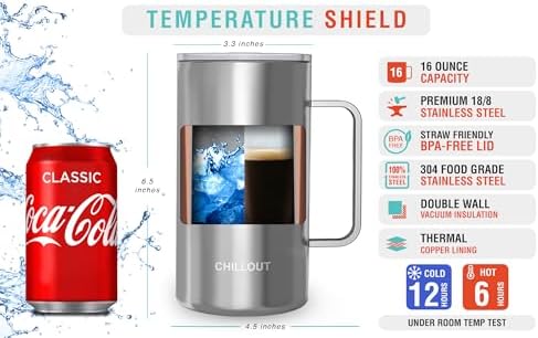CHILLOUT LIFE Stainless Steel 20 oz Vacuum Insulated Coffee Mug with