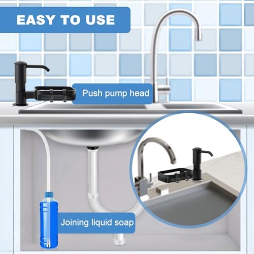 Soap Dispenser for Kitchen Sink with Sponge Holder