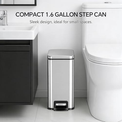 Kitchen Trash Can Combo Set, 13 Gallon and 1.6 Gallon