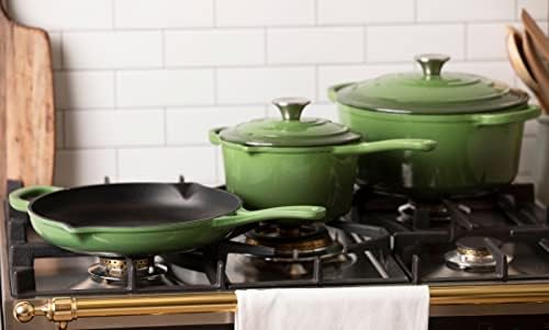Larder & Vine 5-Piece Enameled Cast Iron Cookware Set - Includes