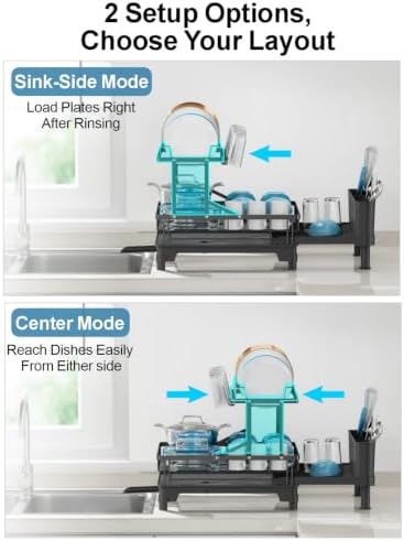 GSlife 2 Tier Dish Drying Rack, Black
