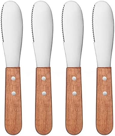 New Star Foodservice 43006 Wood Handle Butter Spreader, 7.5-Inch